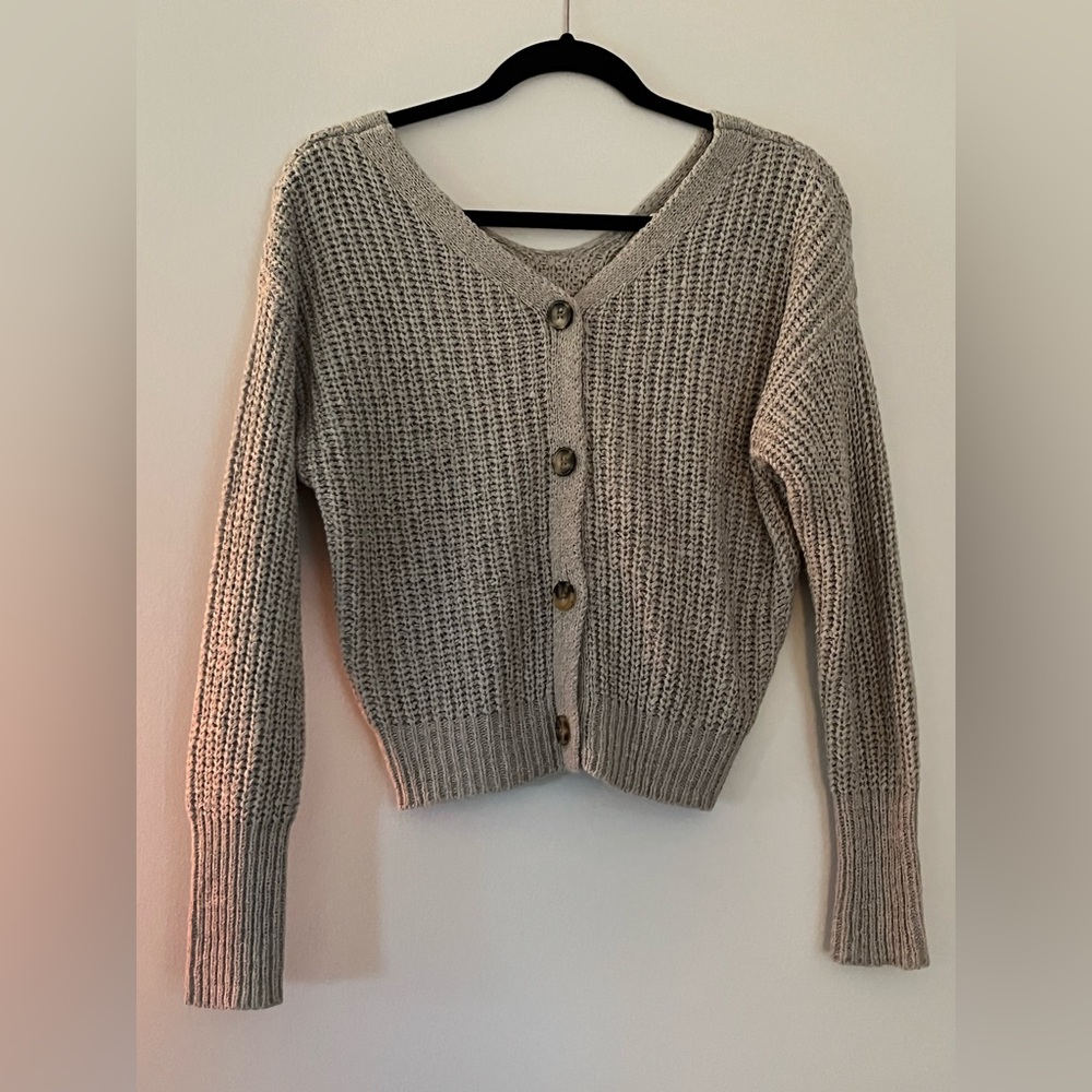 Francesca’s Blue Rain Gray Cardigan